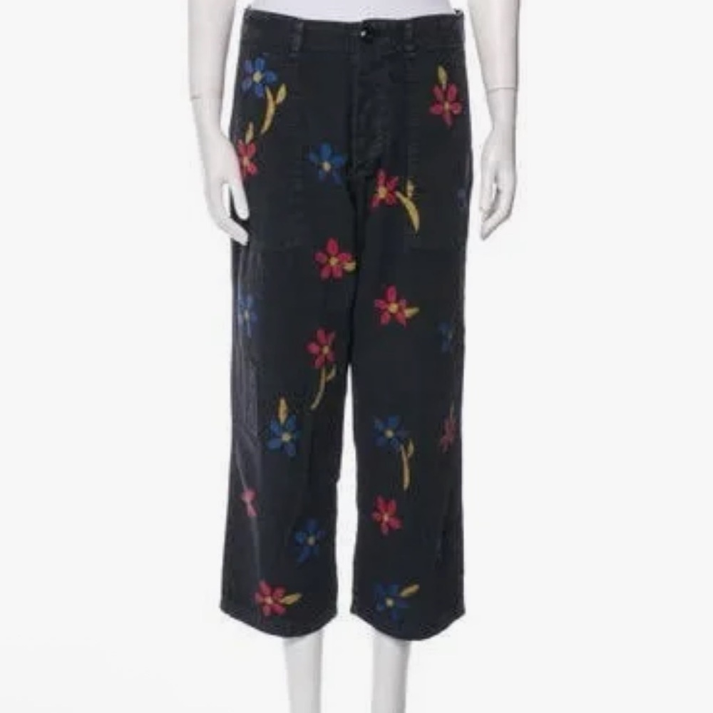 THE GREAT Straight Leg Floral Print Pants size 28
